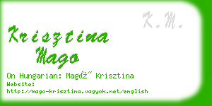 krisztina mago business card